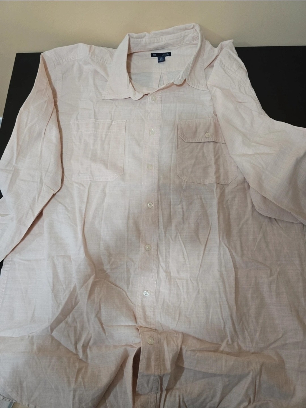 Classic Lightweight Button-Up Shirt - Pale Pink